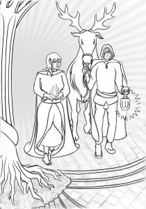 Saattue-teemainen värityskuva